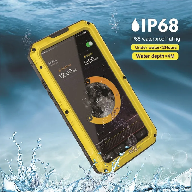 360 Heavy Duty Metal Armour Protection Case IP68 Waterproof Shockproof Cover for iPhone