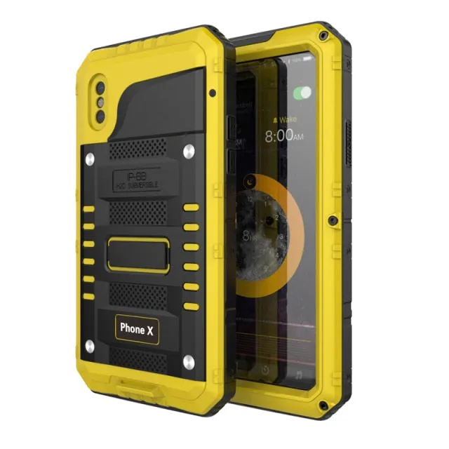360 Heavy Duty Metal Armour Protection Case IP68 Waterproof Shockproof Cover for iPhone