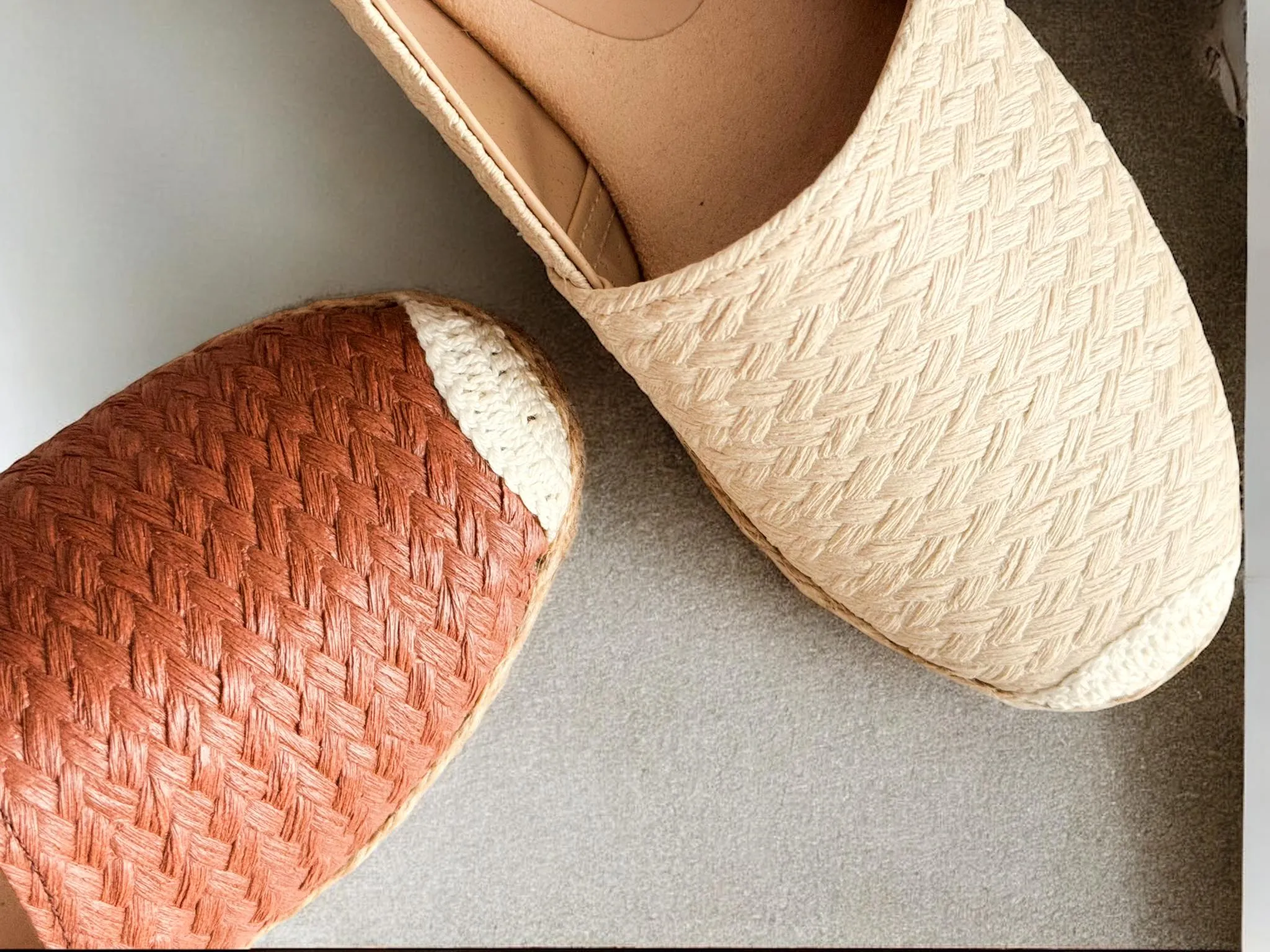 AZELEA Weave Texture Leather Abaca Espadrilles