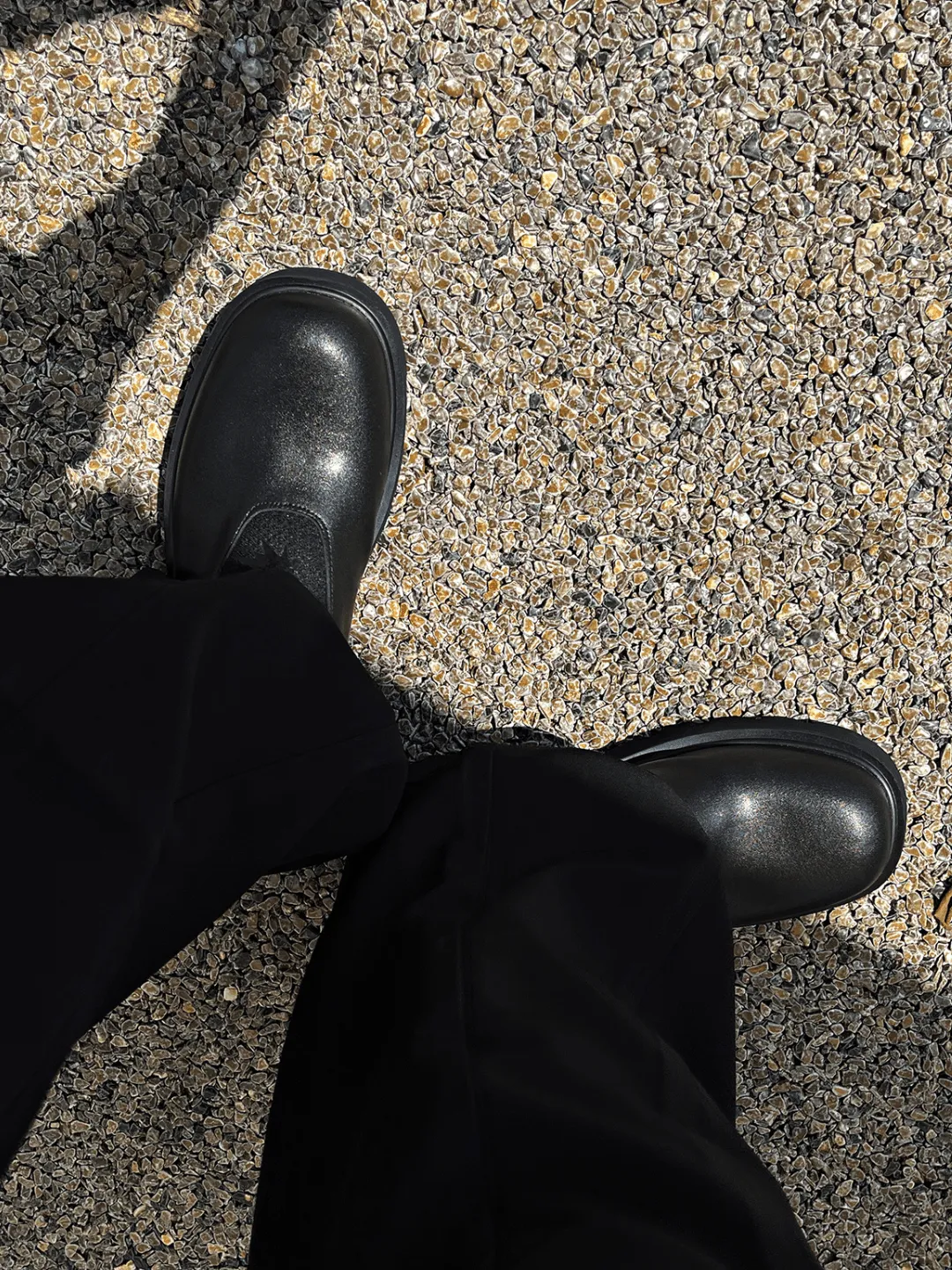 black casual leather shoes na883