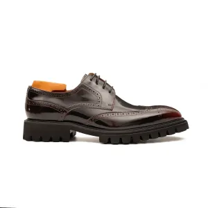 Brown derby brogue shoes