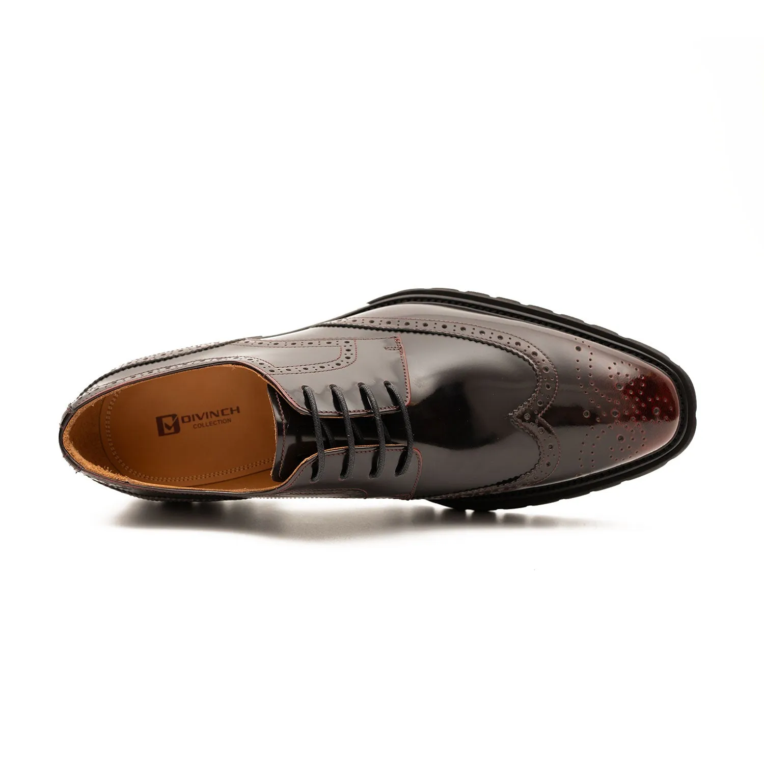 Brown derby brogue shoes