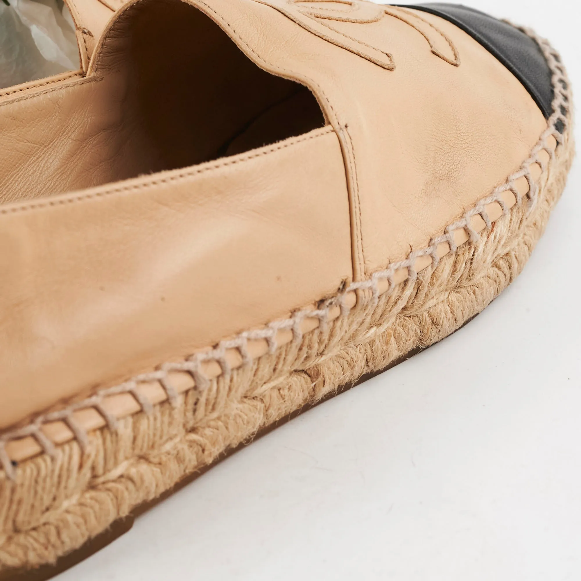Chanel Espadrilles Shoes Beige Size 37