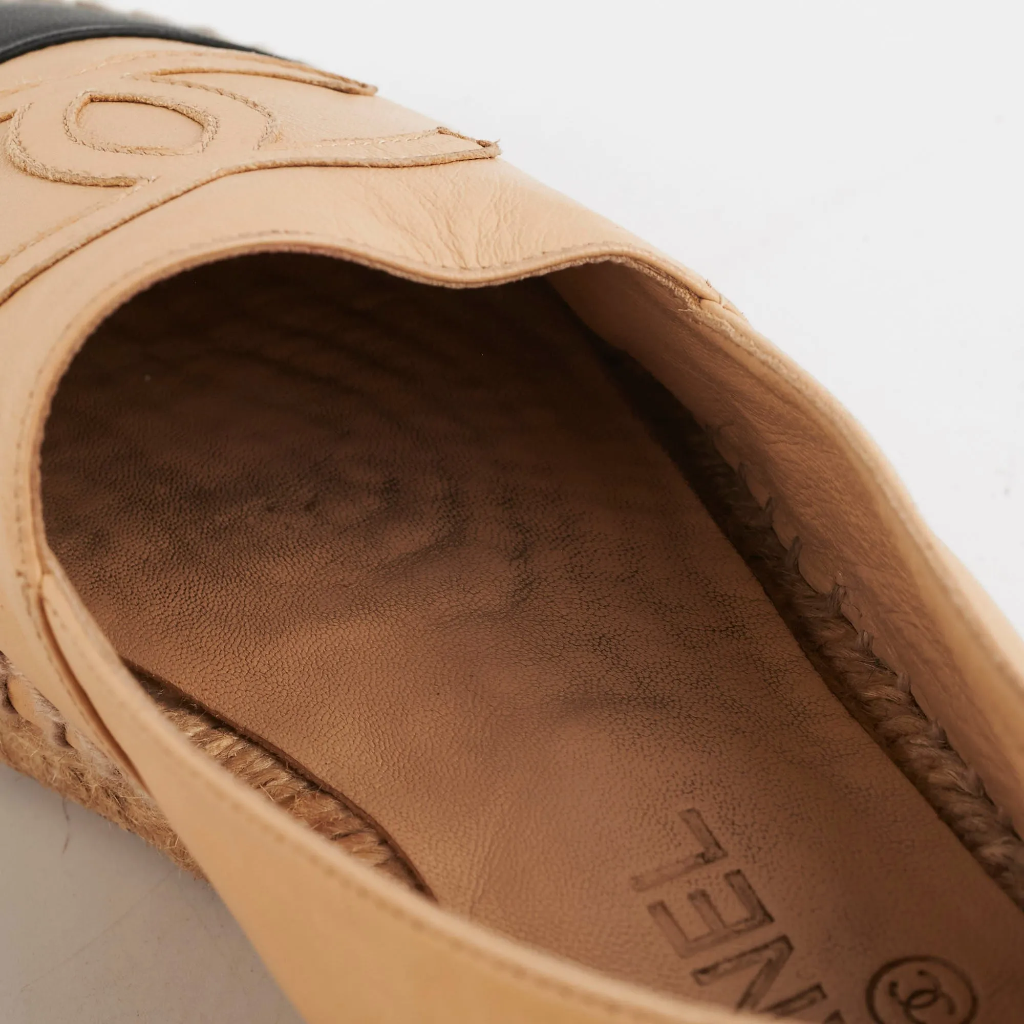 Chanel Espadrilles Shoes Beige Size 37