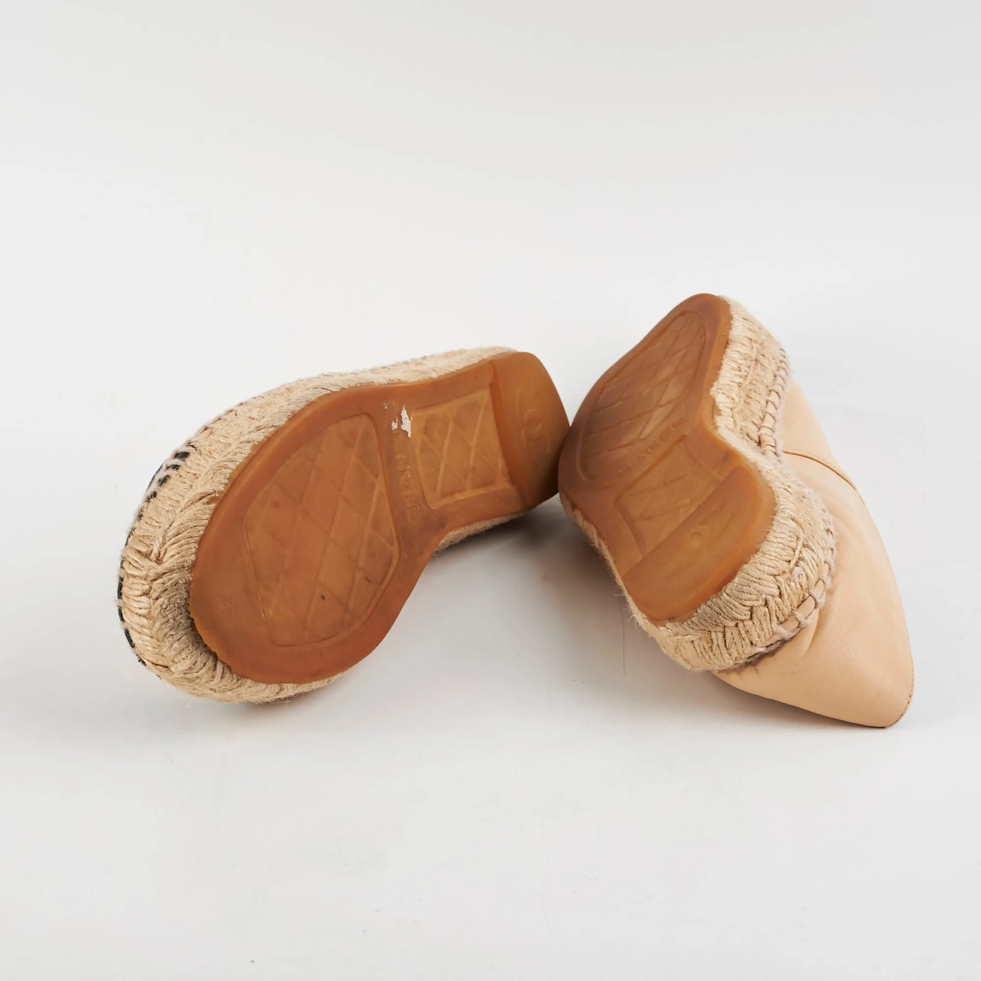 Chanel Espadrilles Shoes Beige Size 37