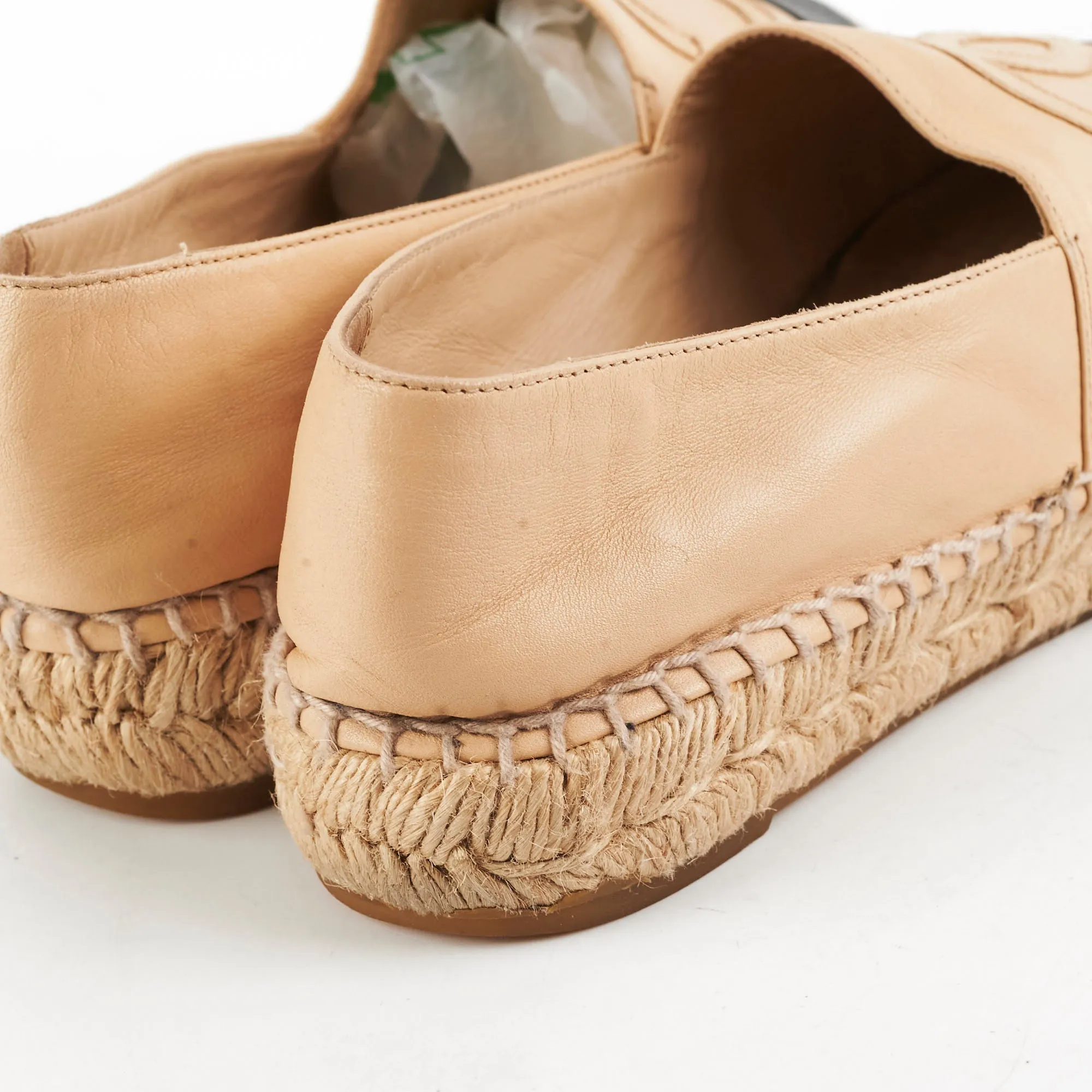 Chanel Espadrilles Shoes Beige Size 37