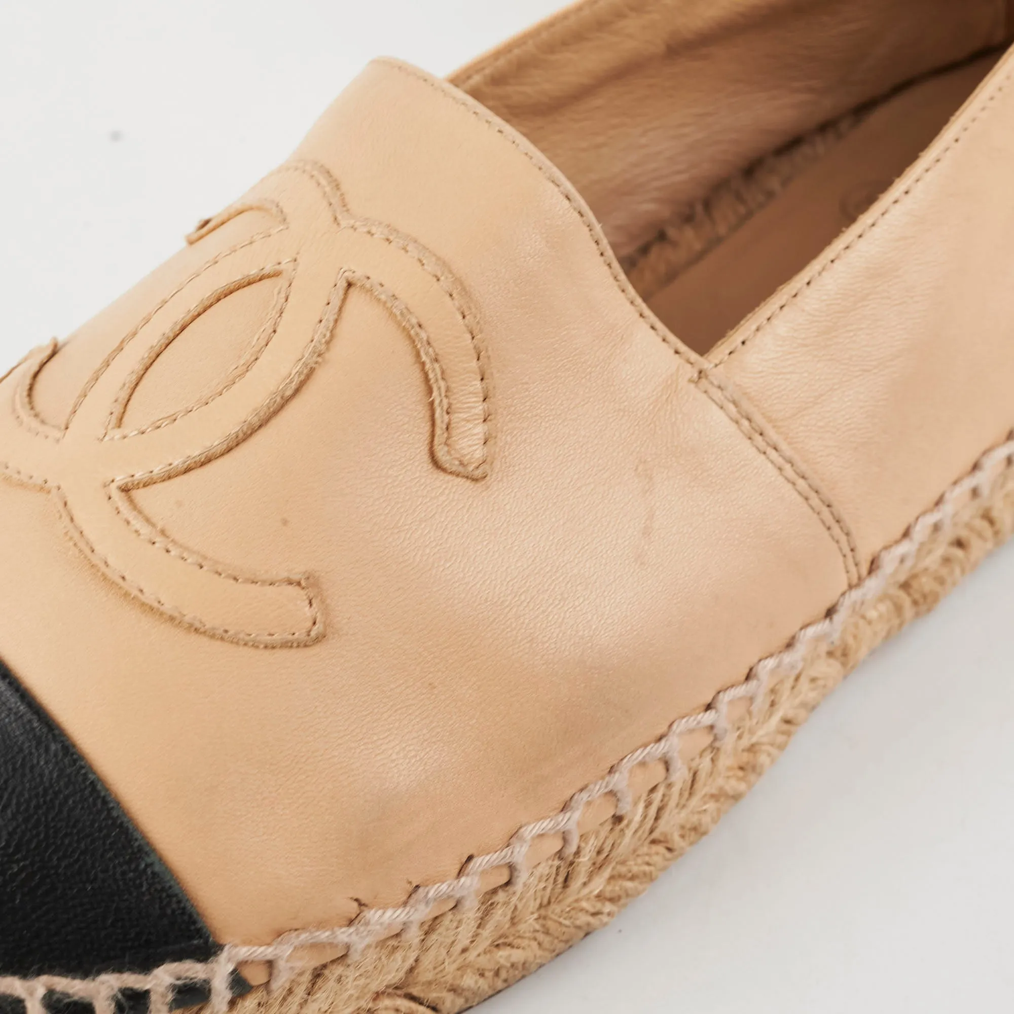 Chanel Espadrilles Shoes Beige Size 37