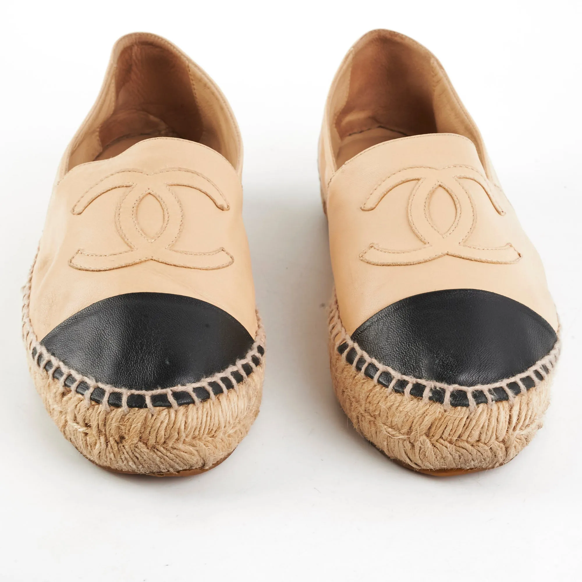 Chanel Espadrilles Shoes Beige Size 37