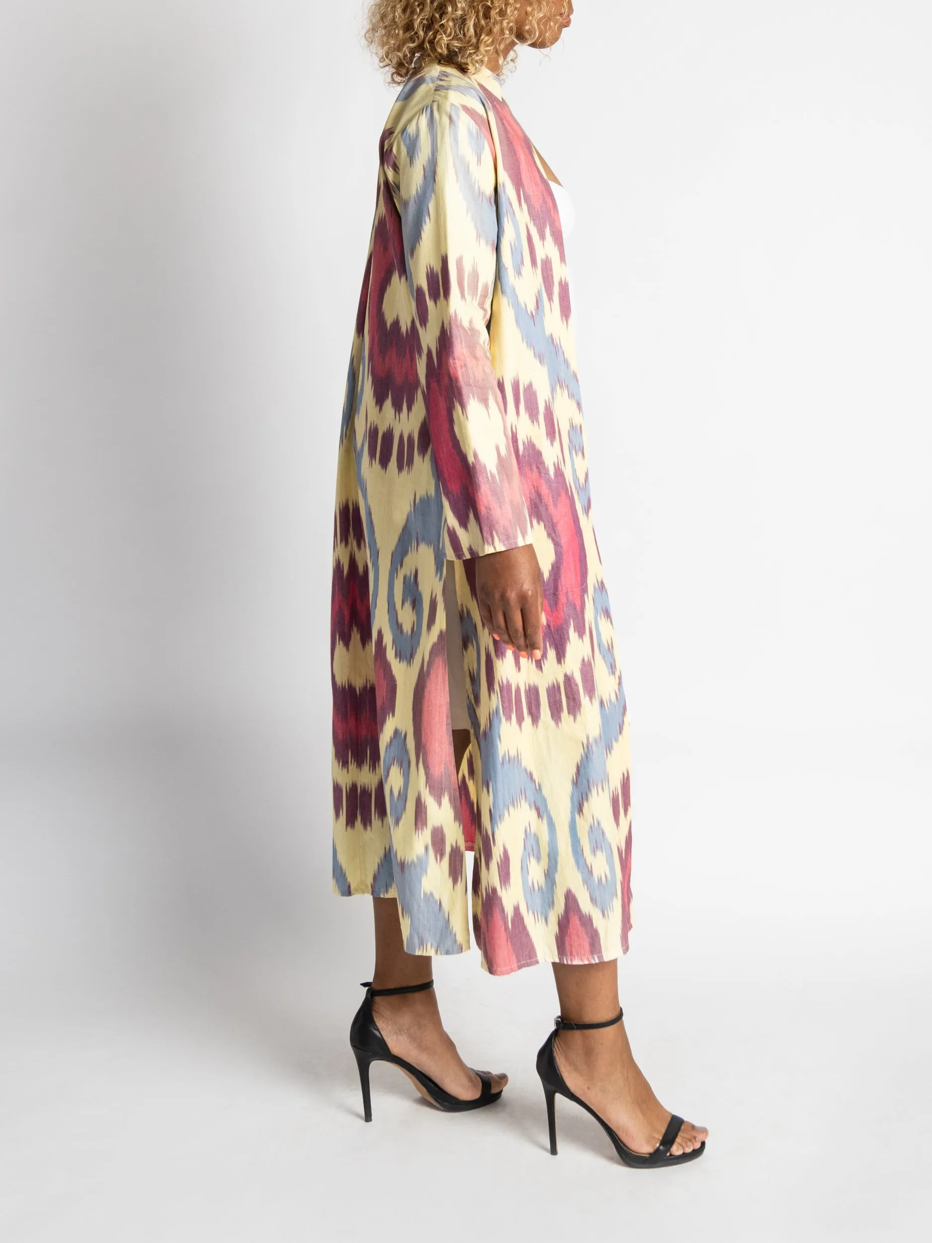 Cotton Gentle Sky Crimson Caftan