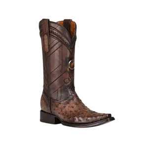 Cuadra Men's Brown Ostrich Snip Toe Boots