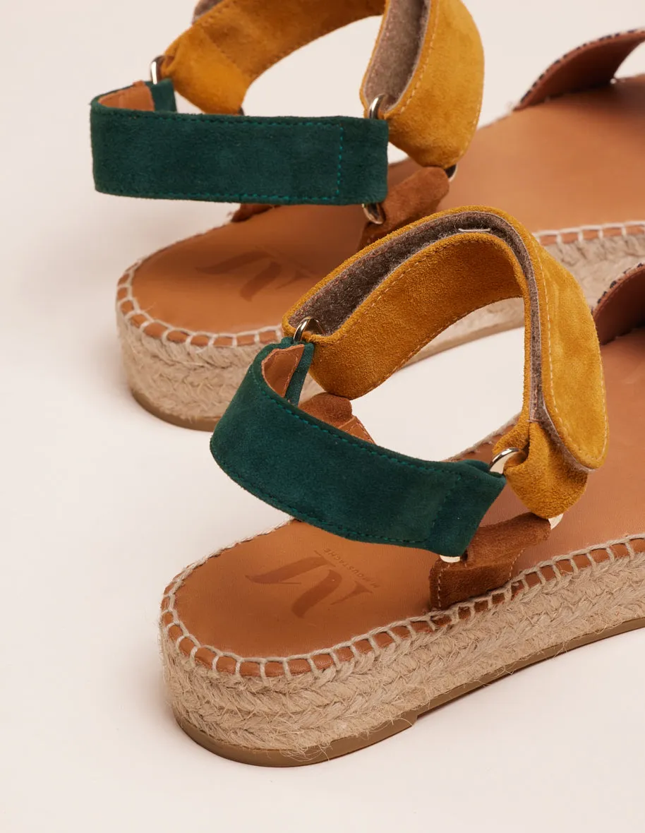 Espadrilles Flore - Suède sapin moutarde marron