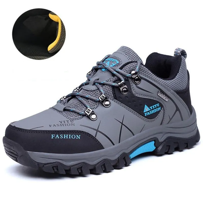 Herren Wasserdichte Leder Turnschuhe Super Warm Outdoor Wanderschuhe Arbeitsschuhe Winter Schneeschuhe