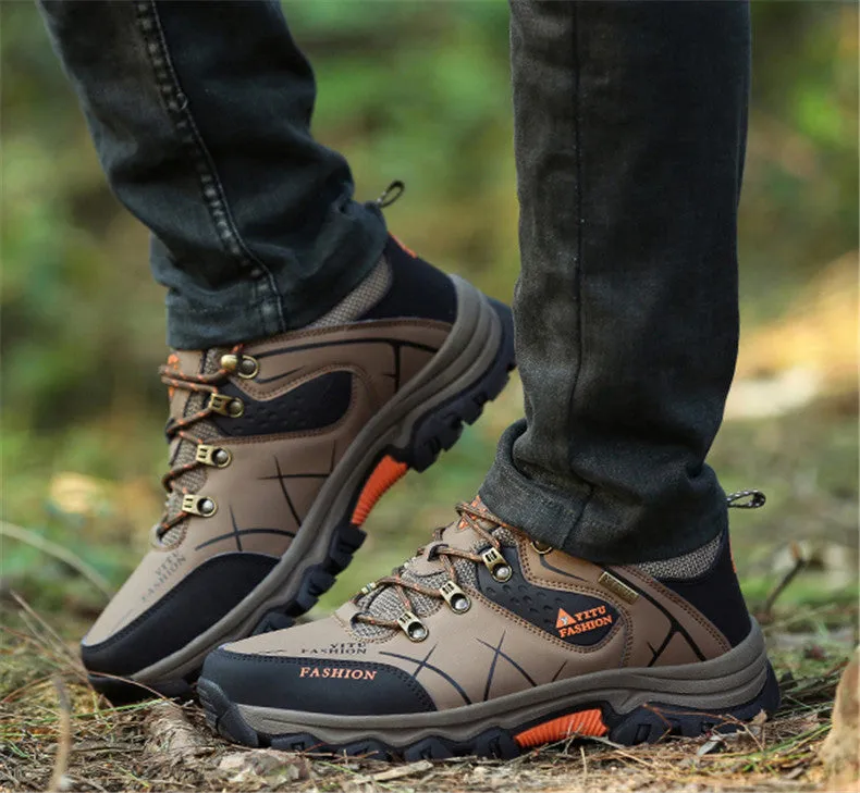Herren Wasserdichte Leder Turnschuhe Super Warm Outdoor Wanderschuhe Arbeitsschuhe Winter Schneeschuhe