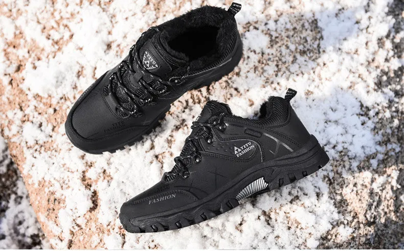 Herren Wasserdichte Leder Turnschuhe Super Warm Outdoor Wanderschuhe Arbeitsschuhe Winter Schneeschuhe