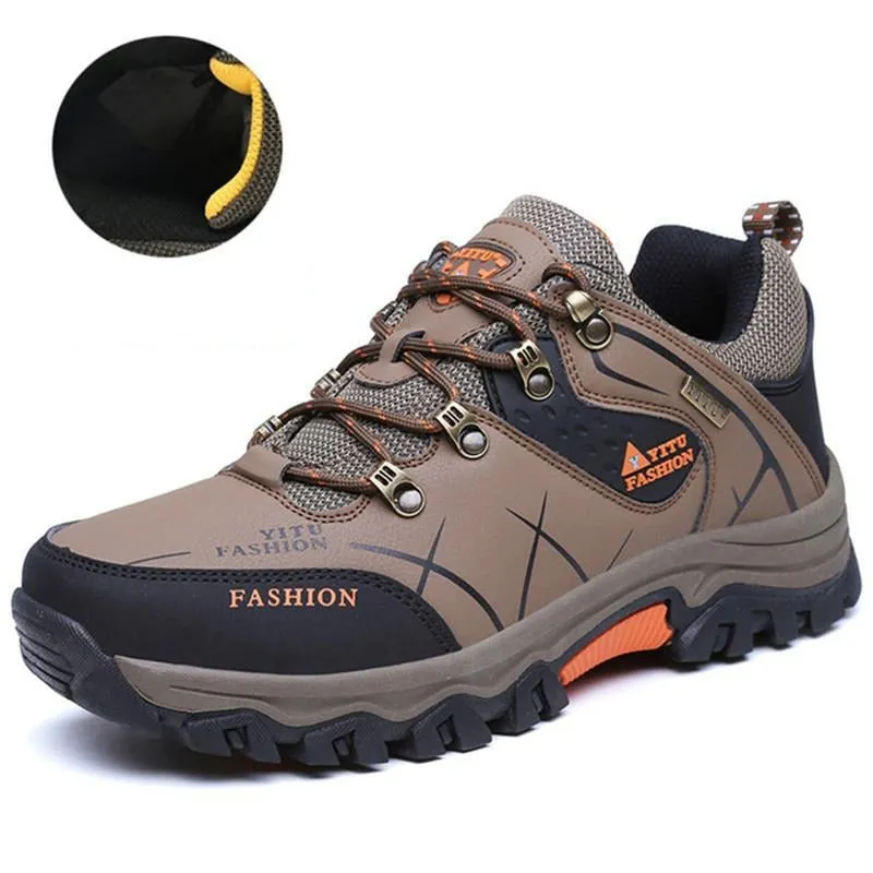 Herren Wasserdichte Leder Turnschuhe Super Warm Outdoor Wanderschuhe Arbeitsschuhe Winter Schneeschuhe