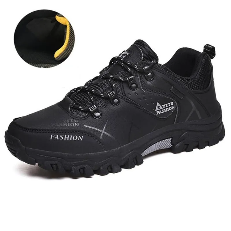 Herren Wasserdichte Leder Turnschuhe Super Warm Outdoor Wanderschuhe Arbeitsschuhe Winter Schneeschuhe