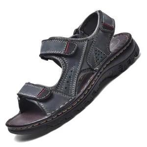 Herrensandalen Outdoor Echtes Leder Atmungsaktive Herrensandalen Leder Handgefertigte Herren Strandsandalen