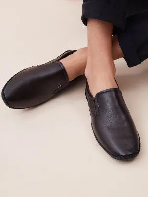 HITZ102 Men's Brown Leather Casual Slip-On Shoes