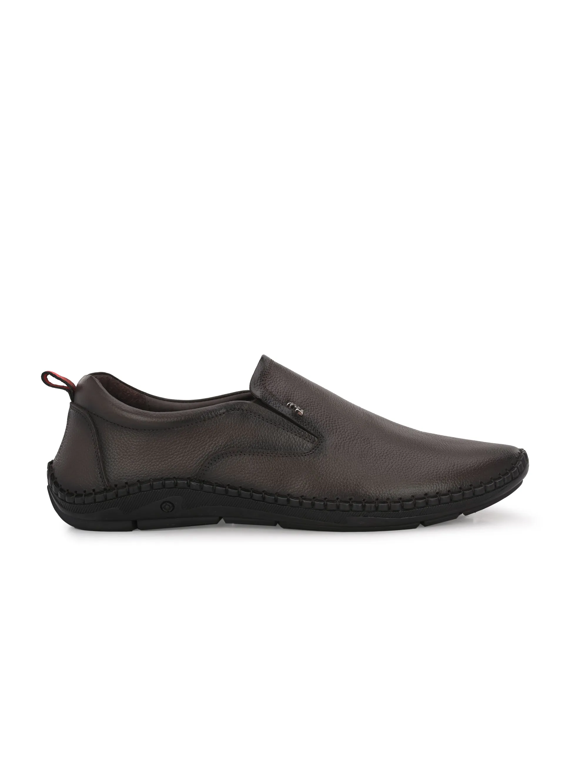 HITZ102 Men's Brown Leather Casual Slip-On Shoes