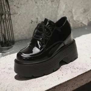 J62881 Women's Casual Shoes - Leather High Heels Loafers