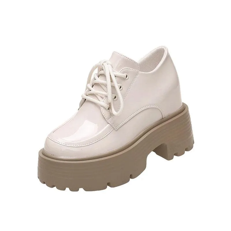 J62881 Women's Casual Shoes - Leather High Heels Loafers