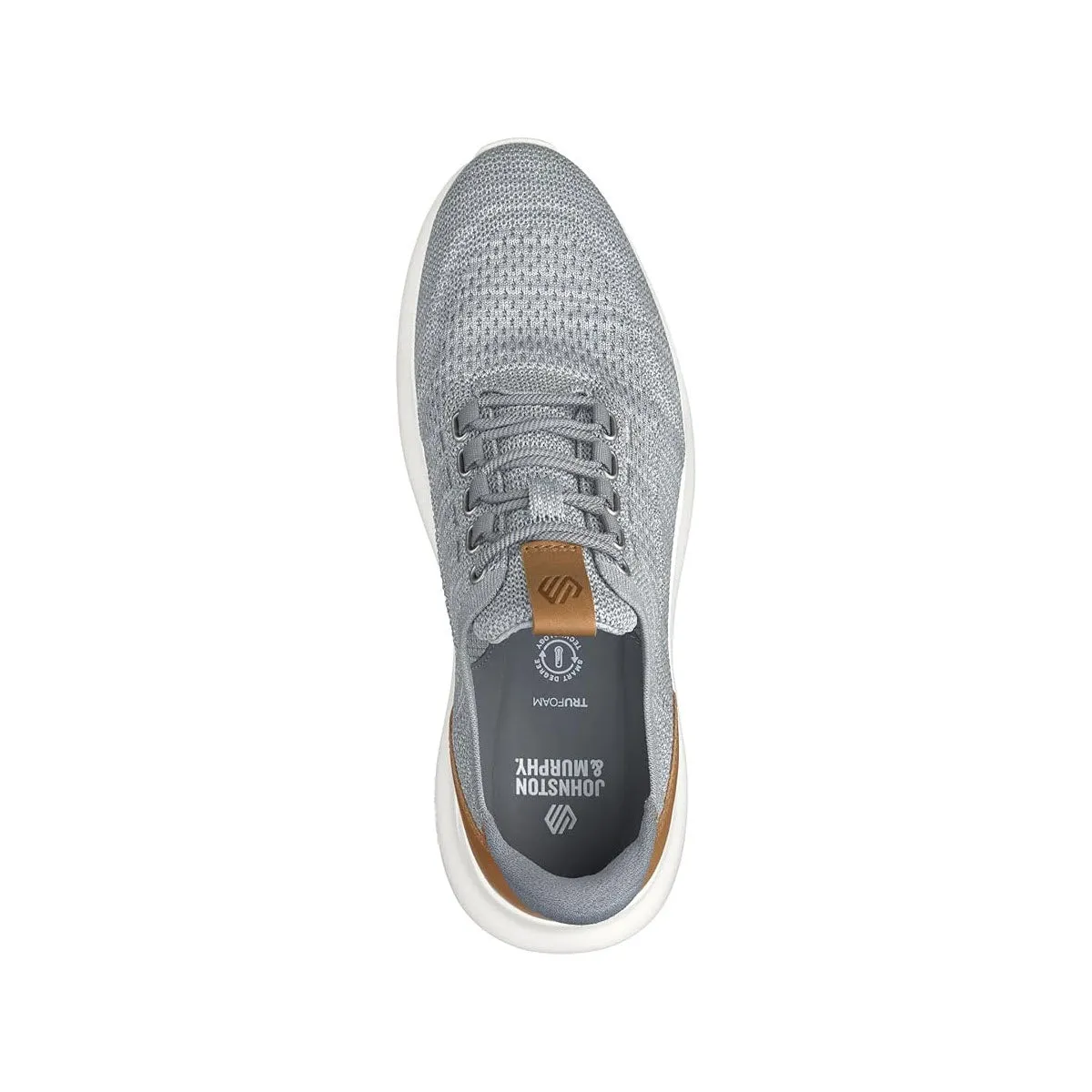 JOHNSTON & MURPHY AMHERST 2.0 LACE OXFORD KNIT HEATHERED GRAY - MENS