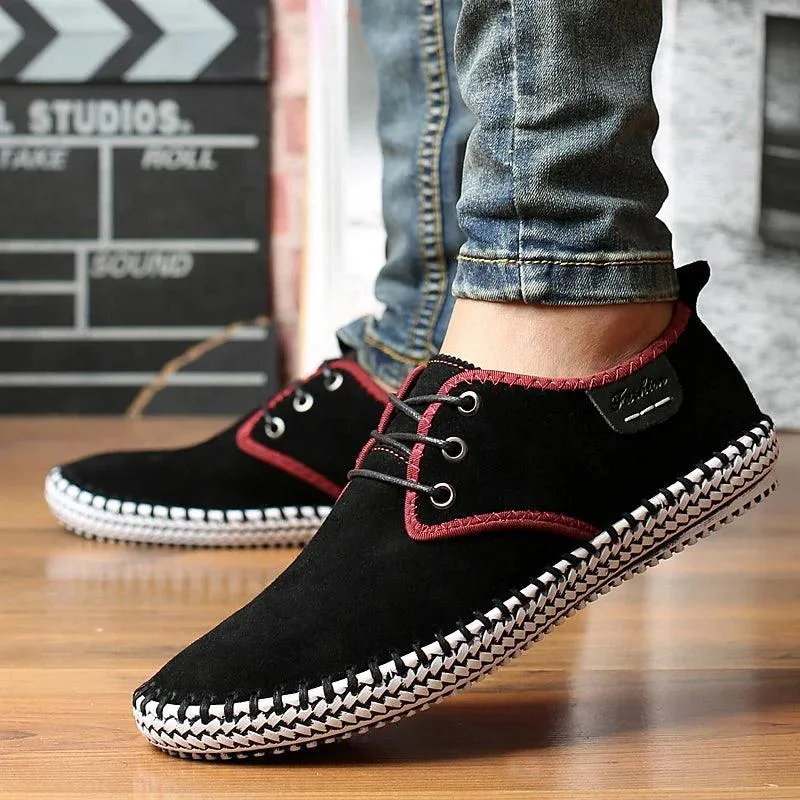 Leather Black Minimalist Men's Casual Shoes Oxford Flat 8803#