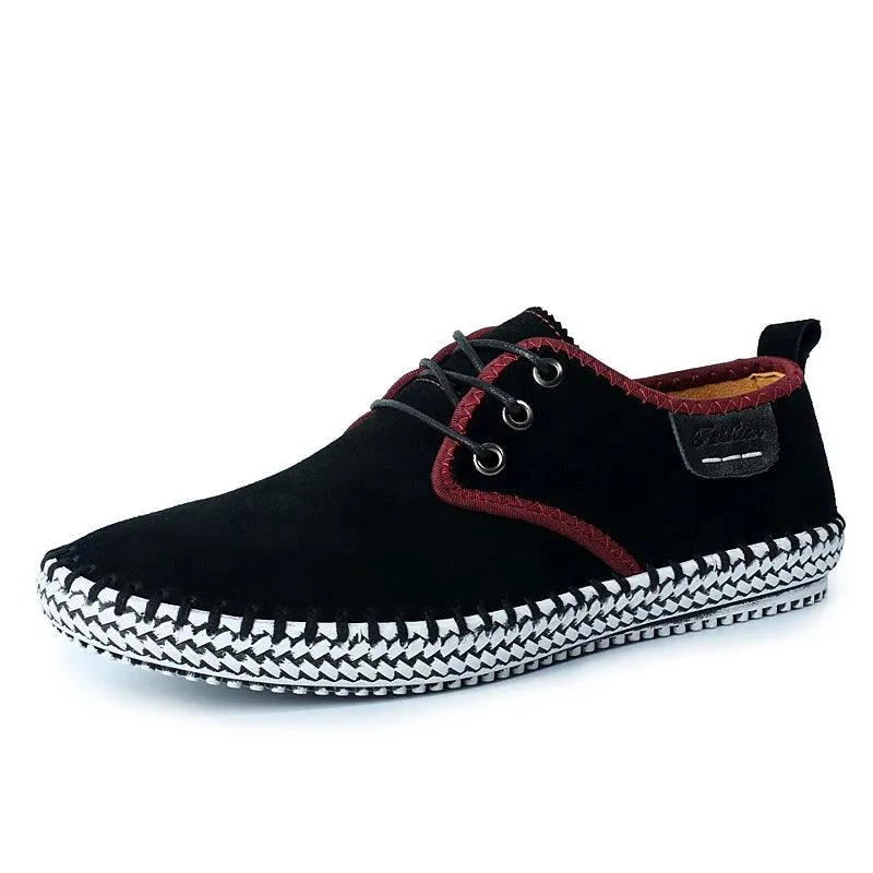 Leather Black Minimalist Men's Casual Shoes Oxford Flat 8803#