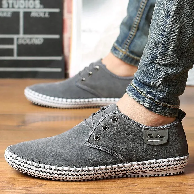 Leather Black Minimalist Men's Casual Shoes Oxford Flat 8803#