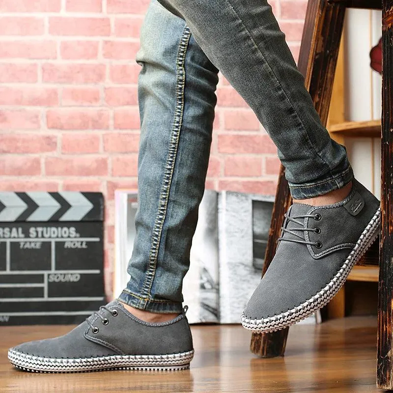 Leather Black Minimalist Men's Casual Shoes Oxford Flat 8803#
