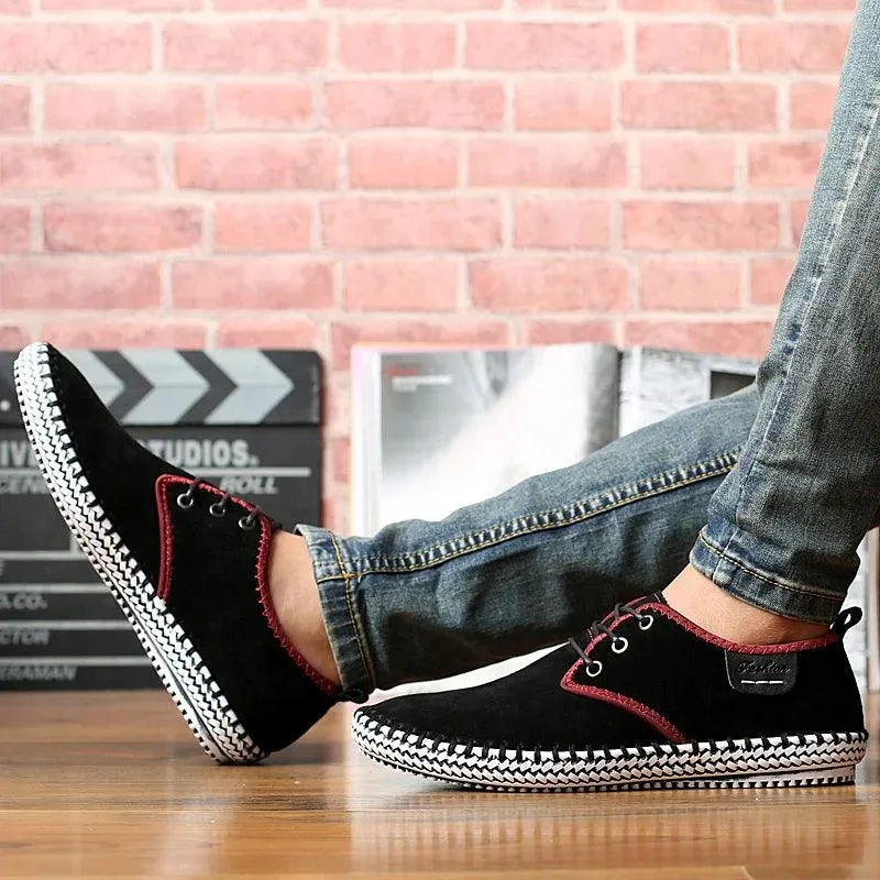 Leather Black Minimalist Men's Casual Shoes Oxford Flat 8803#