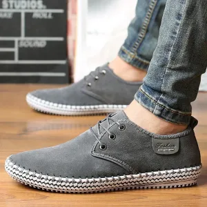 Leather Black Minimalist Men's Casual Shoes Oxford Flat 8803#