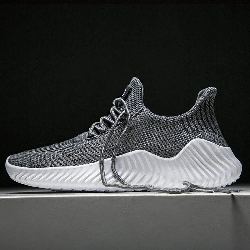 Men's Casual Shoes - Breathable White Sneakers - Light Tennis Footwear