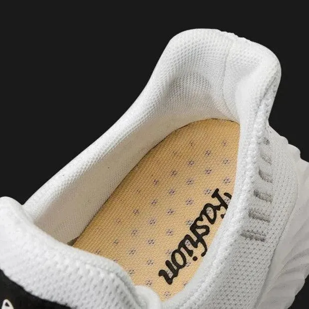 Men's Casual Shoes - Breathable White Sneakers - Light Tennis Footwear