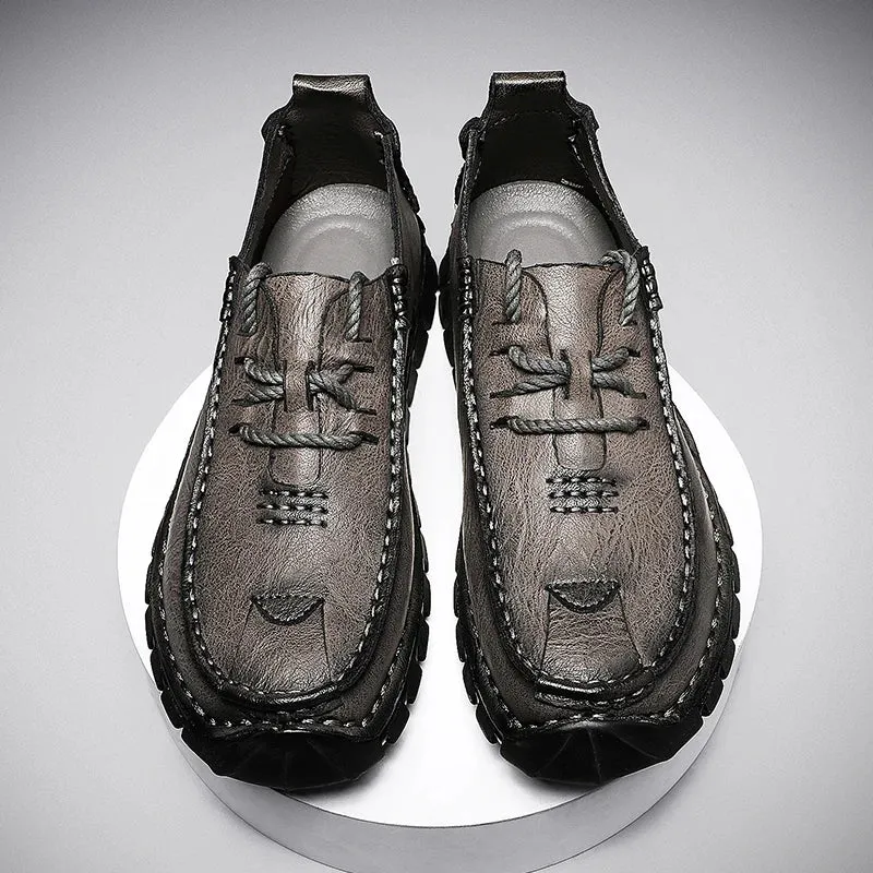 Men's Casual Shoes - Comfortable Loafers - Leather Flats - TSS337