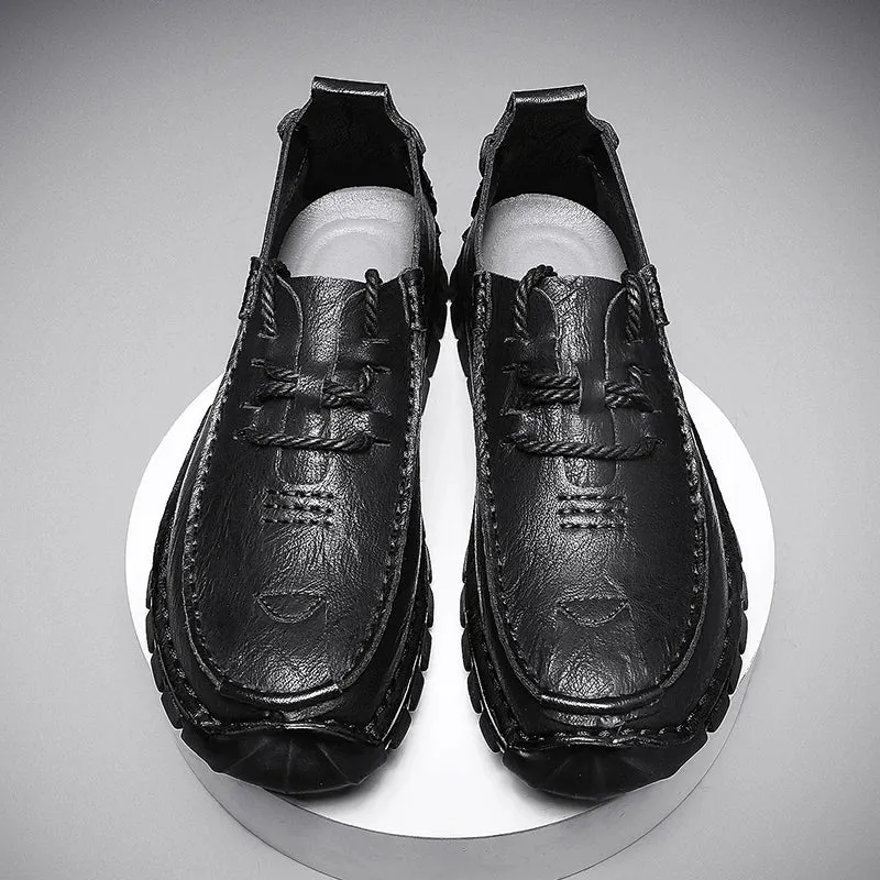 Men's Casual Shoes - Comfortable Loafers - Leather Flats - TSS337