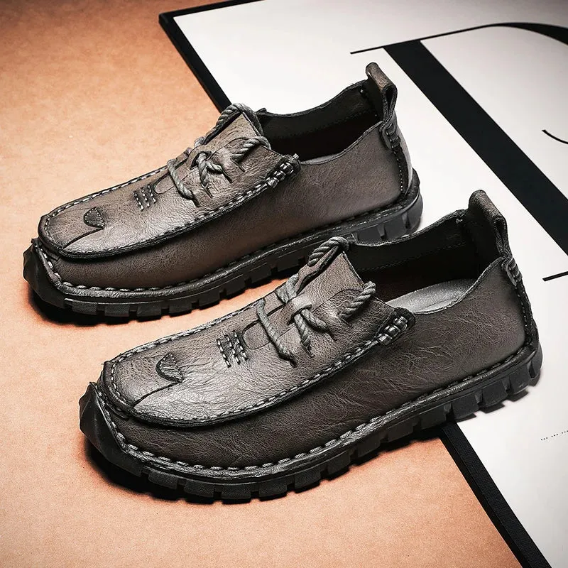 Men's Casual Shoes - Comfortable Loafers - Leather Flats - TSS337