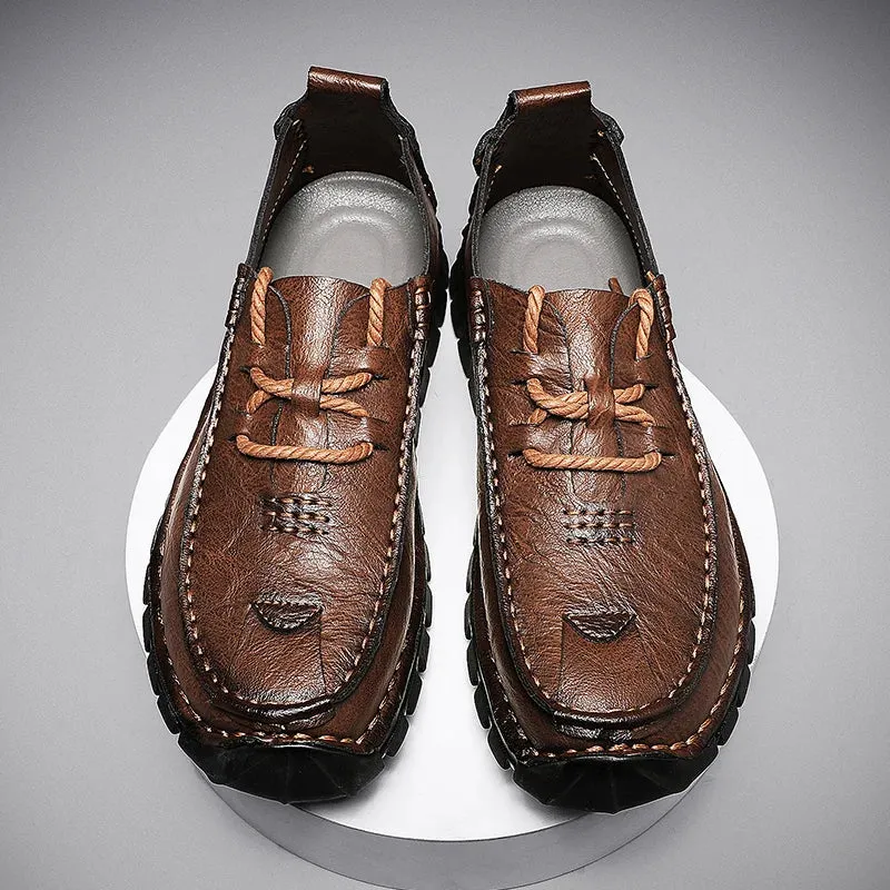 Men's Casual Shoes - Comfortable Loafers - Leather Flats - TSS337