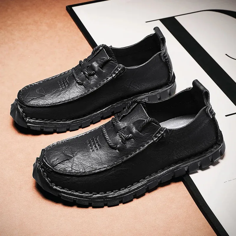 Men's Casual Shoes - Comfortable Loafers - Leather Flats - TSS337