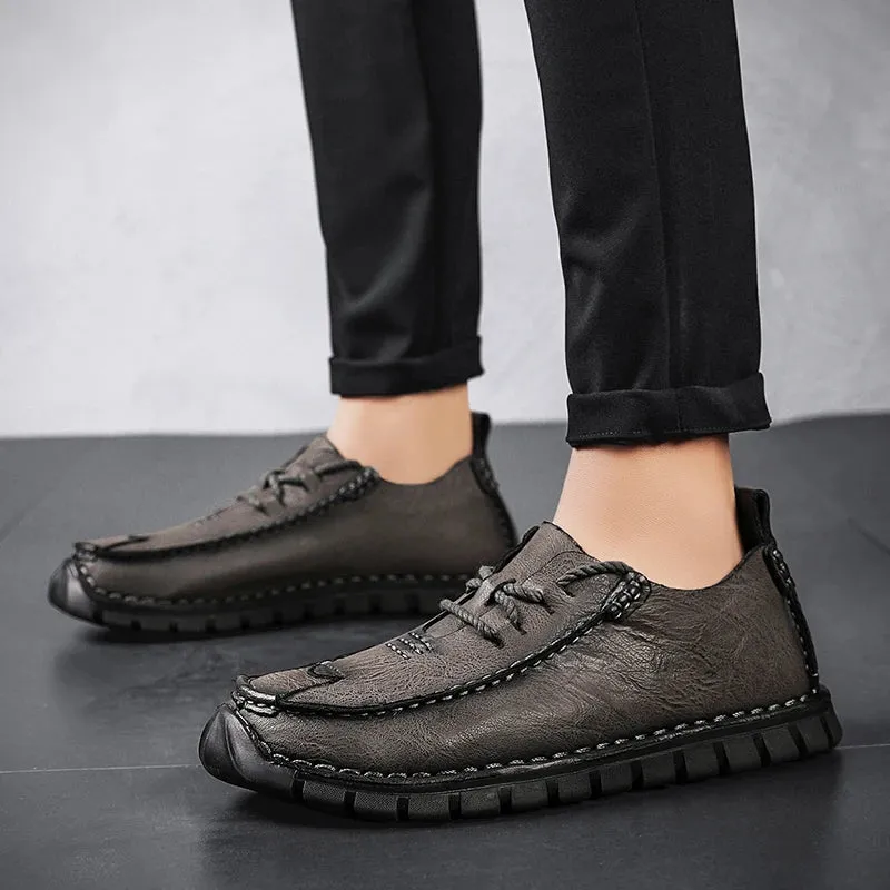 Men's Casual Shoes - Comfortable Loafers - Leather Flats - TSS337