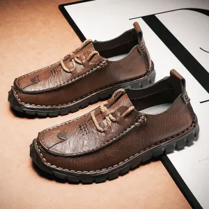Men's Casual Shoes - Comfortable Loafers - Leather Flats - TSS337