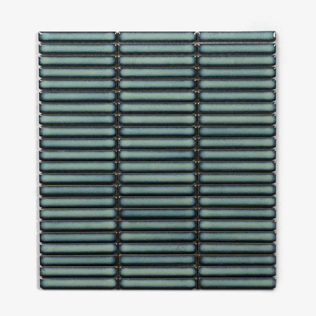 Middleton Antique Green Kit Kat Porcelain Mosaic Tile 12x92mm
