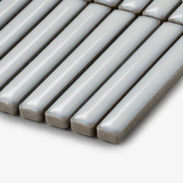 Middleton White Chalk Kit Kat Porcelain Mosaic Tile 12x92mm