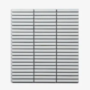 Middleton White Chalk Kit Kat Porcelain Mosaic Tile 12x92mm