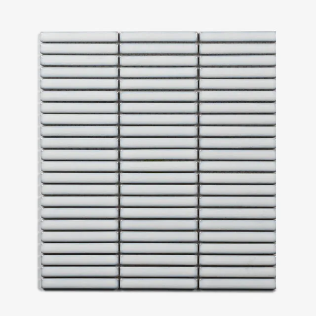 Middleton White Chalk Kit Kat Porcelain Mosaic Tile 12x92mm