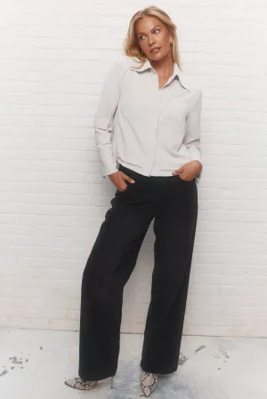 Nagano | Jeans jambe droite noir délavé