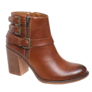 Pierre Dumas "Cole" Vegan Leather Dual Side Zip with Buckle Design Bootie (Whiskey)