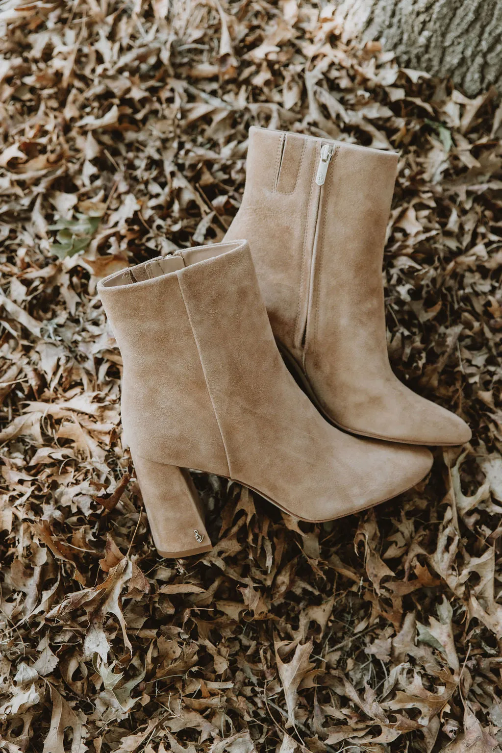Sam Edelman Daria Block Heel Bootie in Almond Taupe