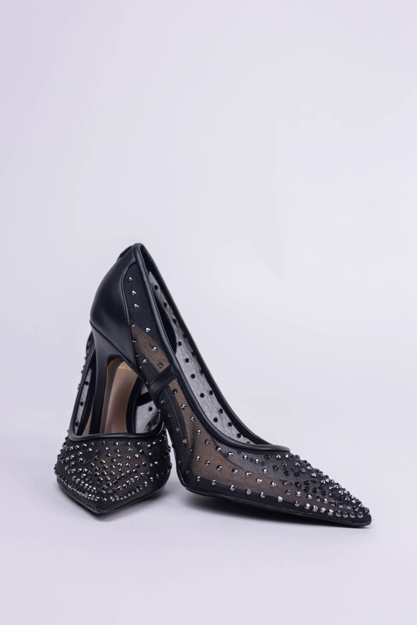 Sam Edelman Hazel Mesh Pointed Toe Pump in Black Mesh