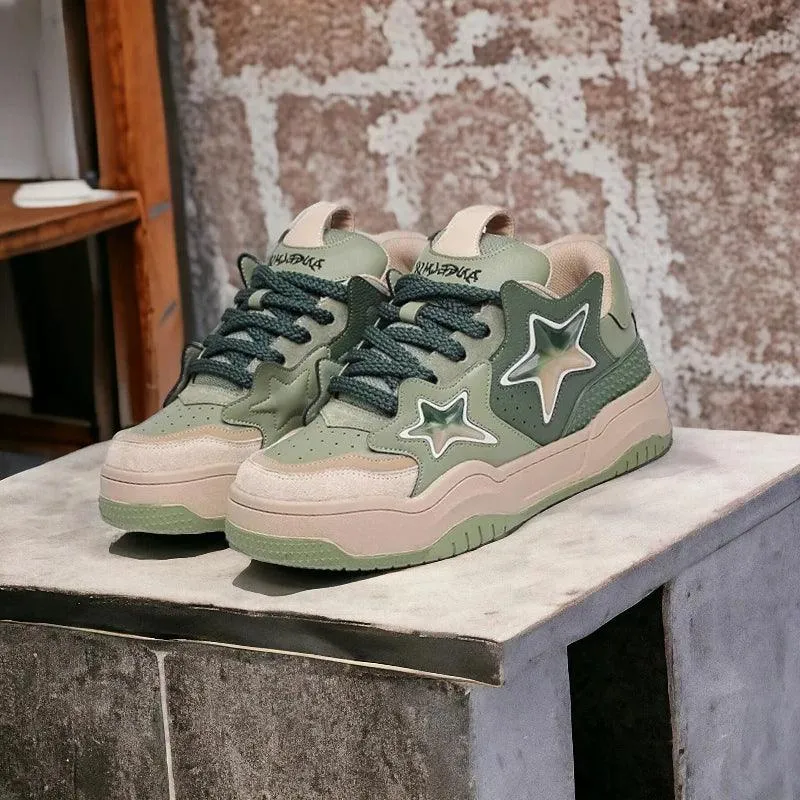 SBCS1241 Women's and Men's Casual Shoes - Leather Skateboard Sneakers